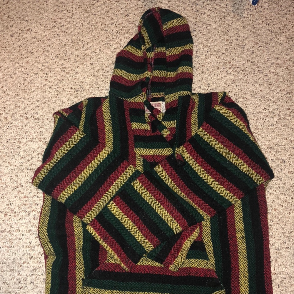Multi-colored “rug” hoodie